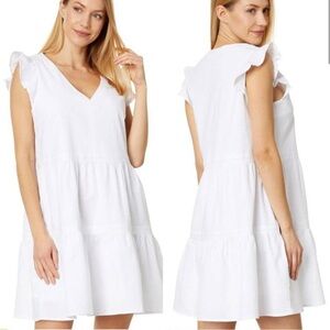 White Tiered Ruffle Tank Top Dress